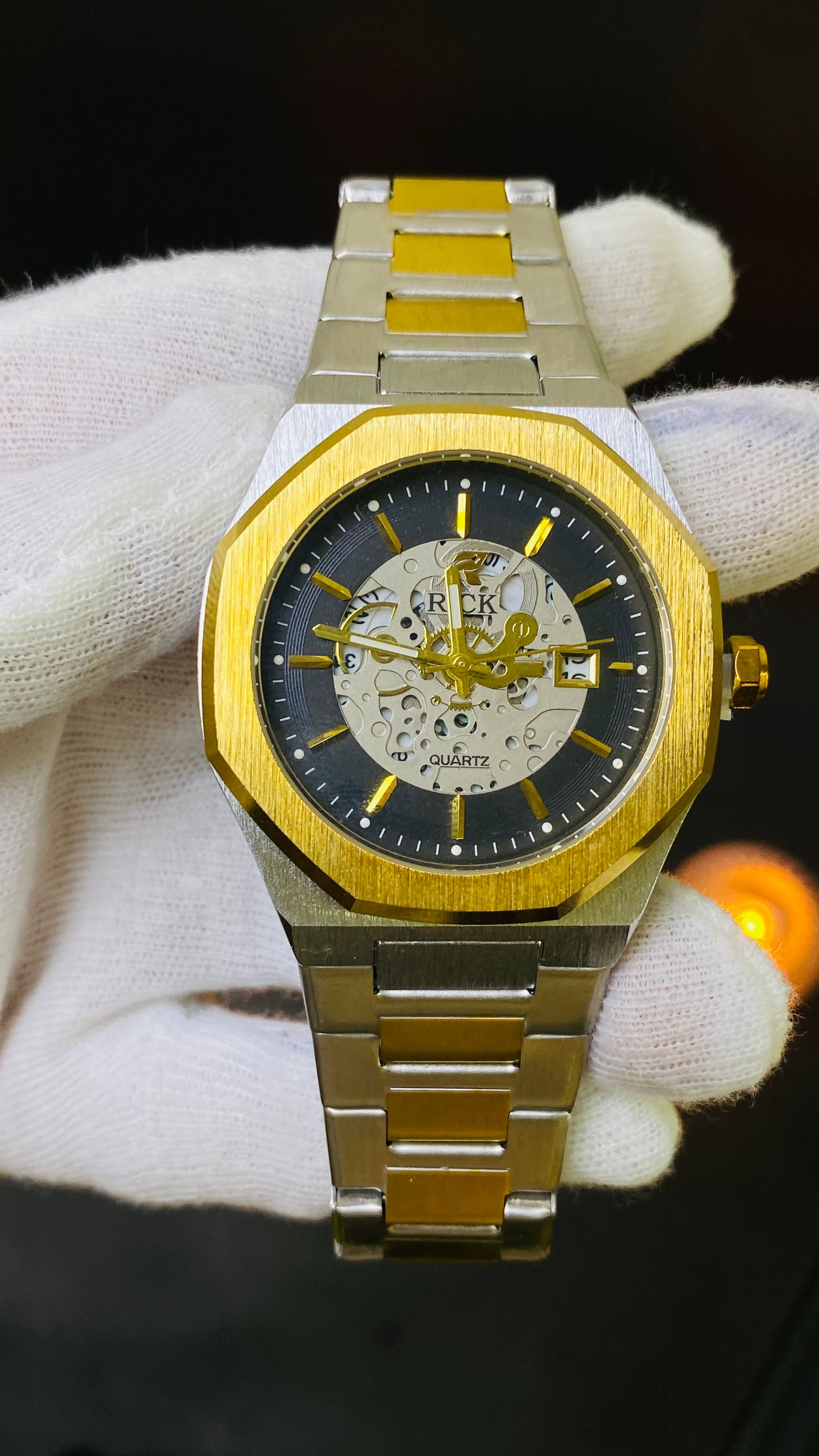 Two-Tone Skeleton Watch
