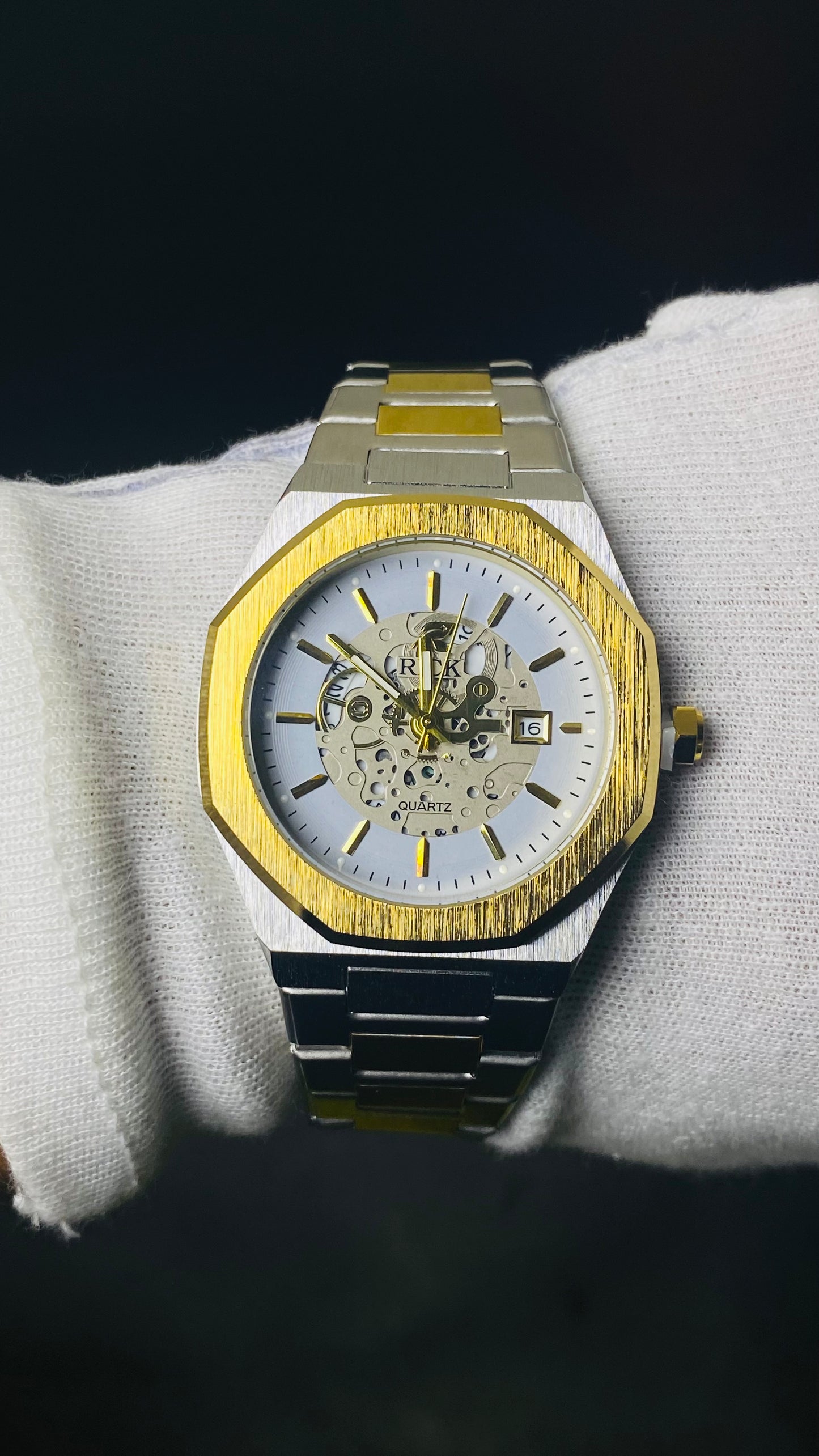 Two-Tone Skeleton Watch